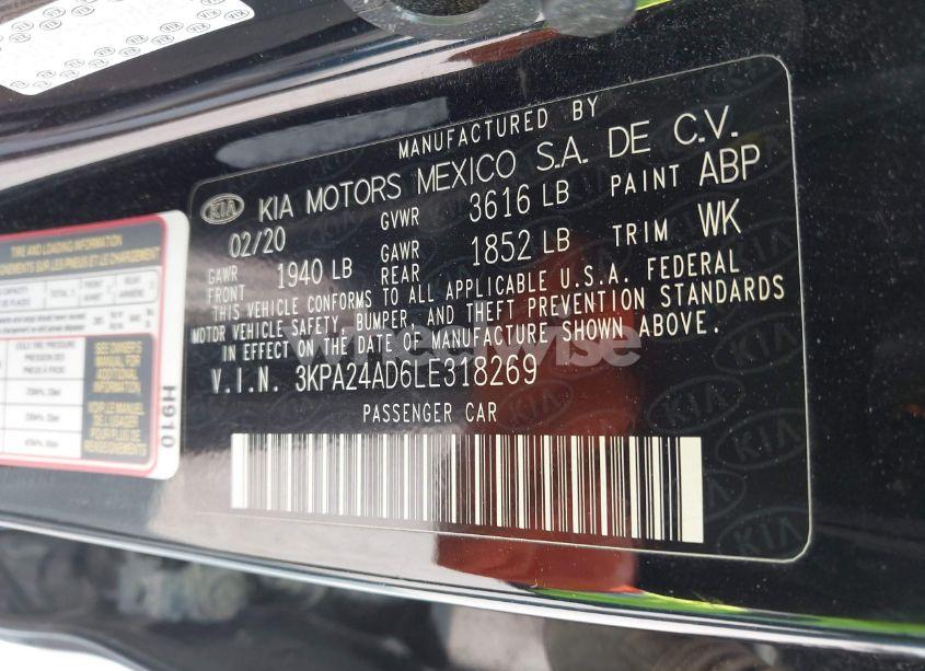 Photo 9 of 2020 Kia Rio S (VIN 3KPA24AD6LE318269)