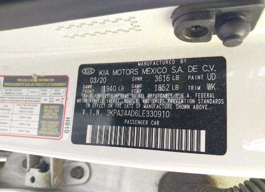 Photo 9 of 2020 Kia Rio S (VIN 3KPA24AD6LE330910)