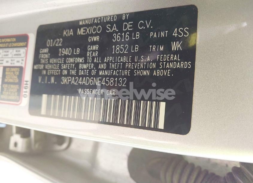 Photo 9 of 2022 Kia Rio LX (VIN 3KPA24AD6NE458132)