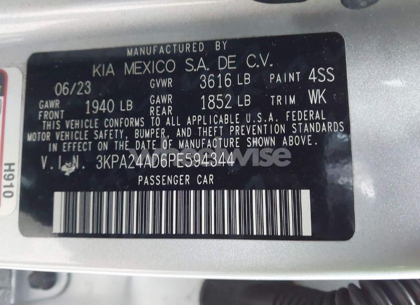 Photo 9 of 2023 Kia Rio LX (VIN 3KPA24AD6PE594344)