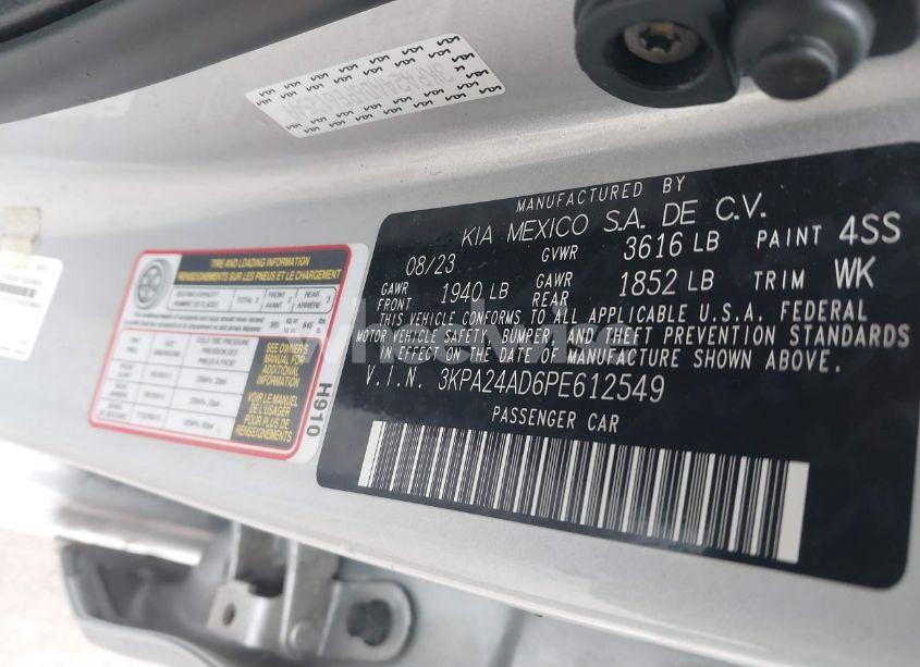 Photo 9 of 2023 Kia Rio LX (VIN 3KPA24AD6PE612549)
