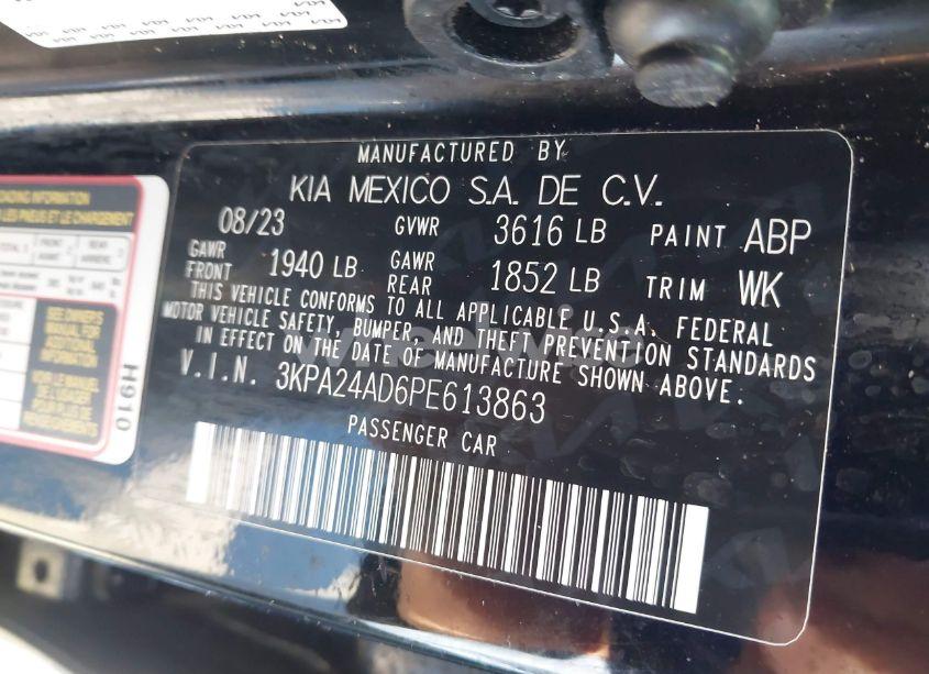 Photo 9 of 2023 Kia Rio LX (VIN 3KPA24AD6PE613863)