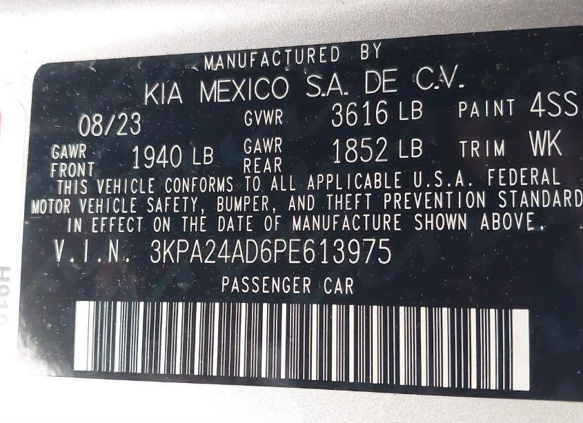 Photo 9 of 2023 Kia Rio LX (VIN 3KPA24AD6PE613975)