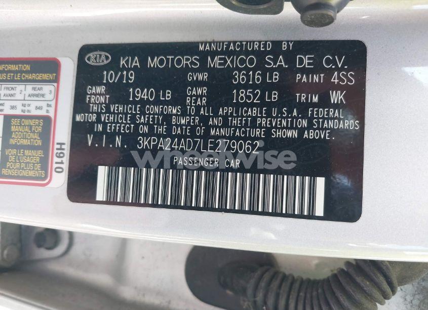 Photo 9 of 2020 Kia Rio S (VIN 3KPA24AD7LE279062)