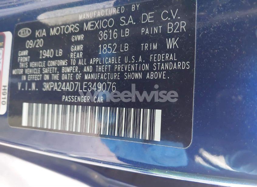 Photo 9 of 2020 Kia Rio S (VIN 3KPA24AD7LE349076)