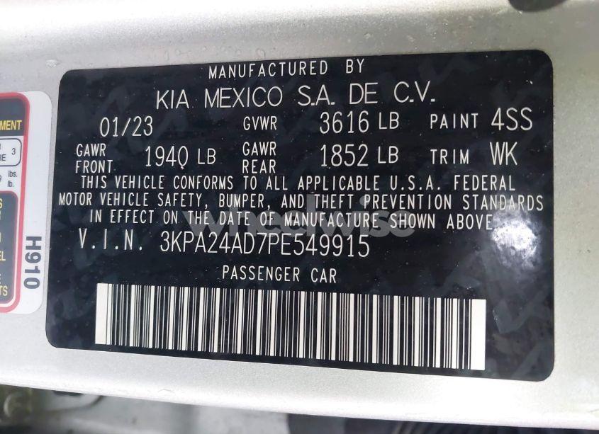 Photo 9 of 2023 Kia Rio LX (VIN 3KPA24AD7PE549915)