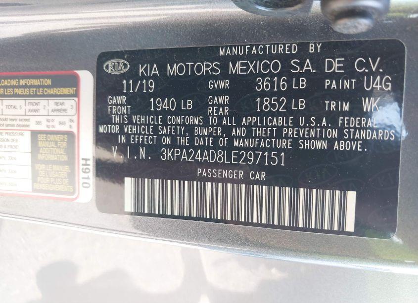 Photo 9 of 2020 Kia Rio S (VIN 3KPA24AD8LE297151)