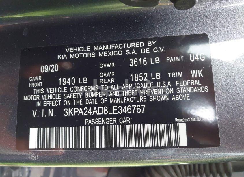 Photo 9 of 2020 Kia Rio S (VIN 3KPA24AD8LE346767)