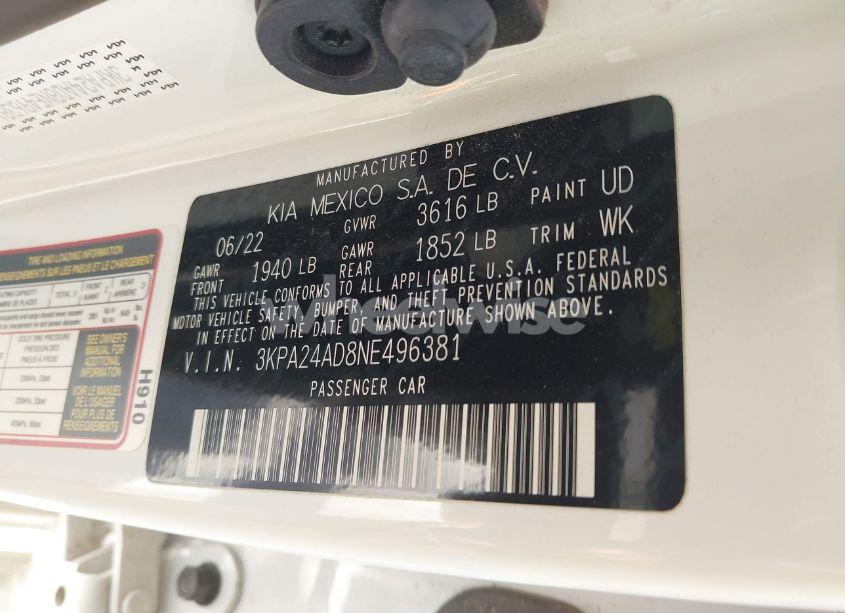 Photo 9 of 2022 Kia Rio LX (VIN 3KPA24AD8NE496381)