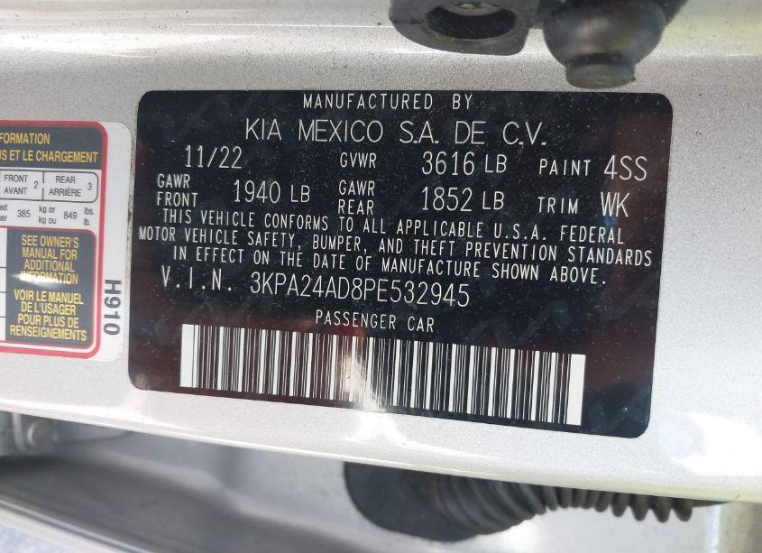 Photo 9 of 2023 Kia Rio LX (VIN 3KPA24AD8PE532945)