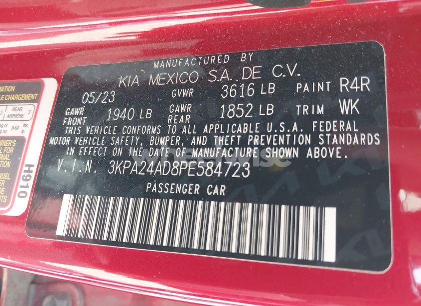 Photo 9 of 2023 Kia Rio S (VIN 3KPA24AD8PE584723)