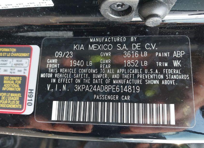 Photo 9 of 2023 Kia Rio LX (VIN 3KPA24AD8PE614819)
