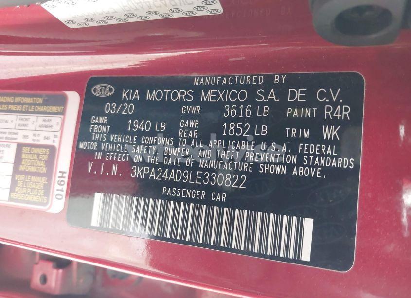 Photo 9 of 2020 Kia Rio S (VIN 3KPA24AD9LE330822)