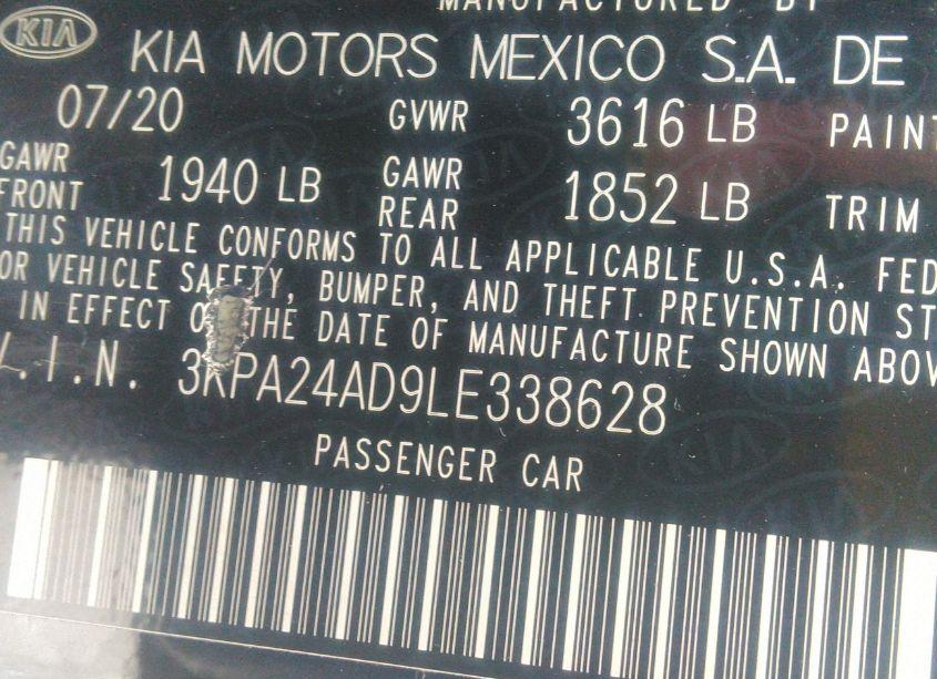 Photo 9 of 2020 Kia Rio S (VIN 3KPA24AD9LE338628)