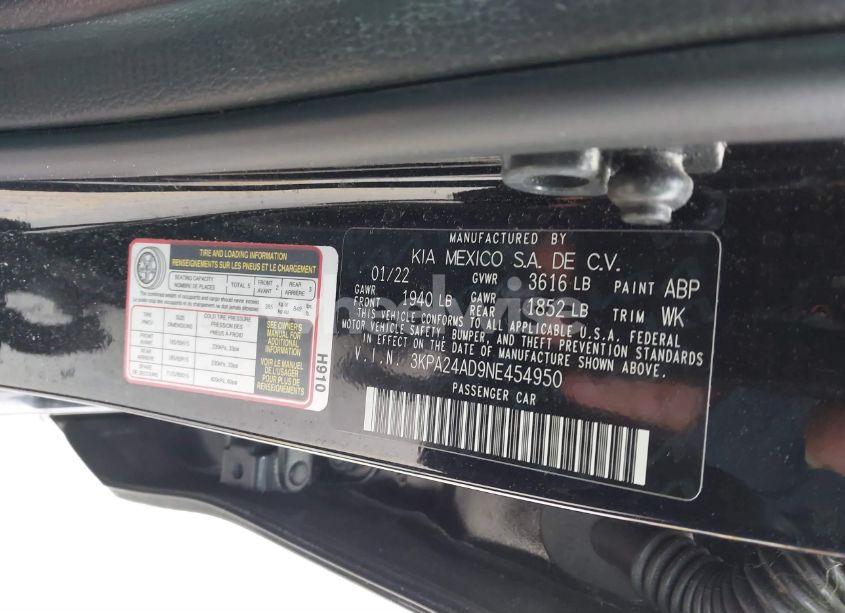 Photo 9 of 2022 Kia Rio S (VIN 3KPA24AD9NE454950)