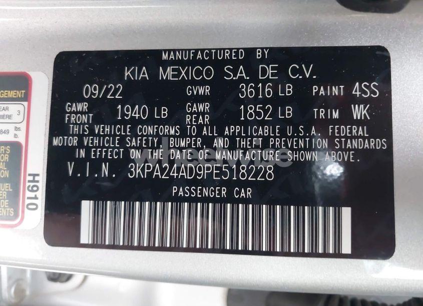 Photo 9 of 2023 Kia Rio LX (VIN 3KPA24AD9PE518228)