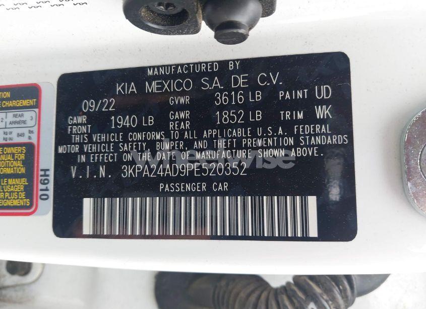 Photo 9 of 2023 Kia Rio S (VIN 3KPA24AD9PE520352)