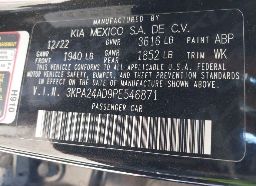 Photo 9 of 2023 Kia Rio S (VIN 3KPA24AD9PE546871)