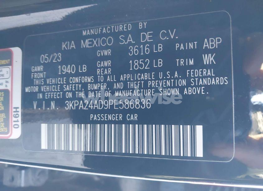 Photo 9 of 2023 Kia Rio S (VIN 3KPA24AD9PE586836)