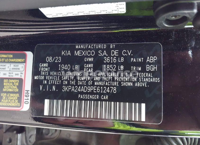 Photo 9 of 2023 Kia Rio S (VIN 3KPA24AD9PE612478)
