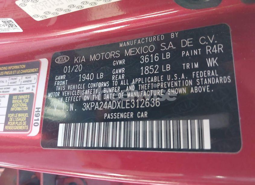 Photo 9 of 2020 Kia Rio S (VIN 3KPA24ADXLE312636)