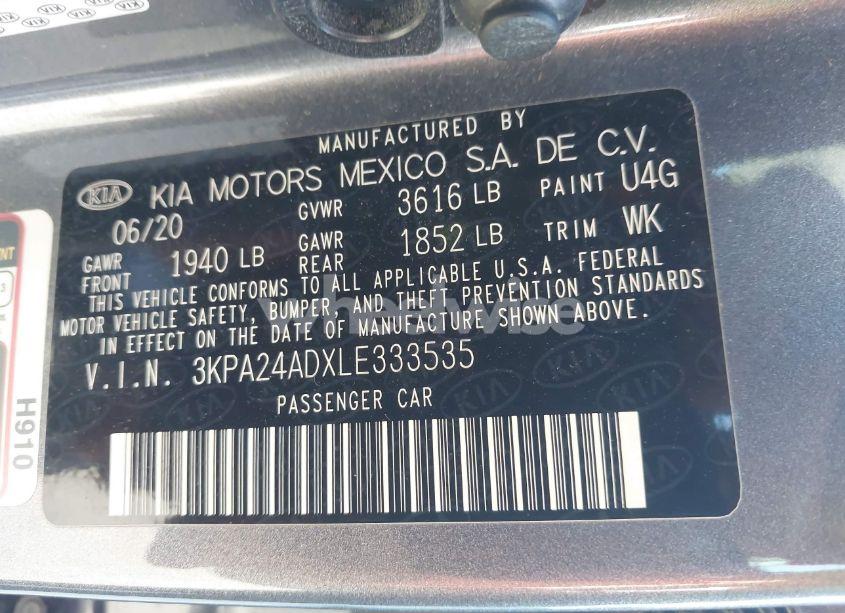 Photo 9 of 2020 Kia Rio S (VIN 3KPA24ADXLE333535)