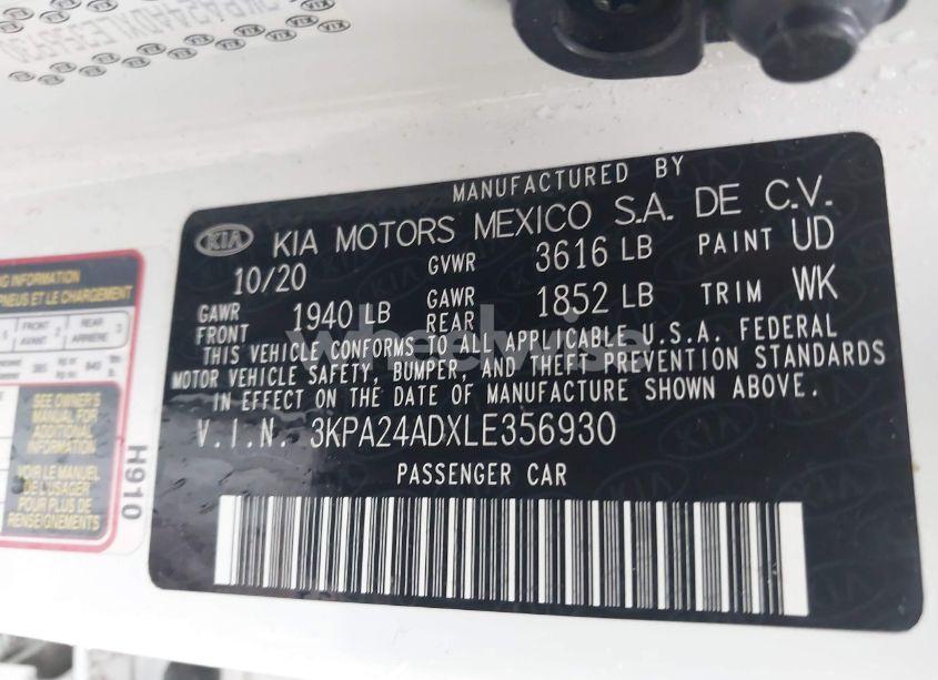 Photo 9 of 2020 Kia Rio S (VIN 3KPA24ADXLE356930)