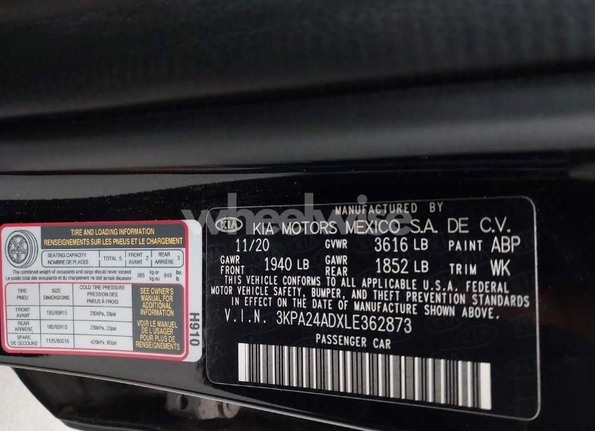 Photo 9 of 2020 Kia Rio LX (VIN 3KPA24ADXLE362873)