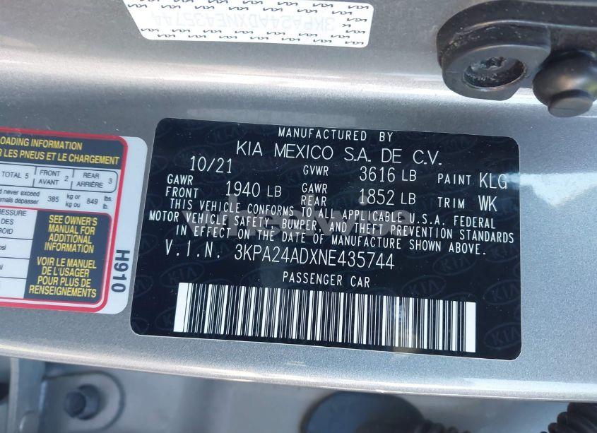 Photo 9 of 2022 Kia Rio S (VIN 3KPA24ADXNE435744)