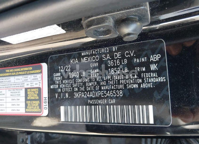 Photo 9 of 2023 Kia Rio S (VIN 3KPA24ADXPE546538)