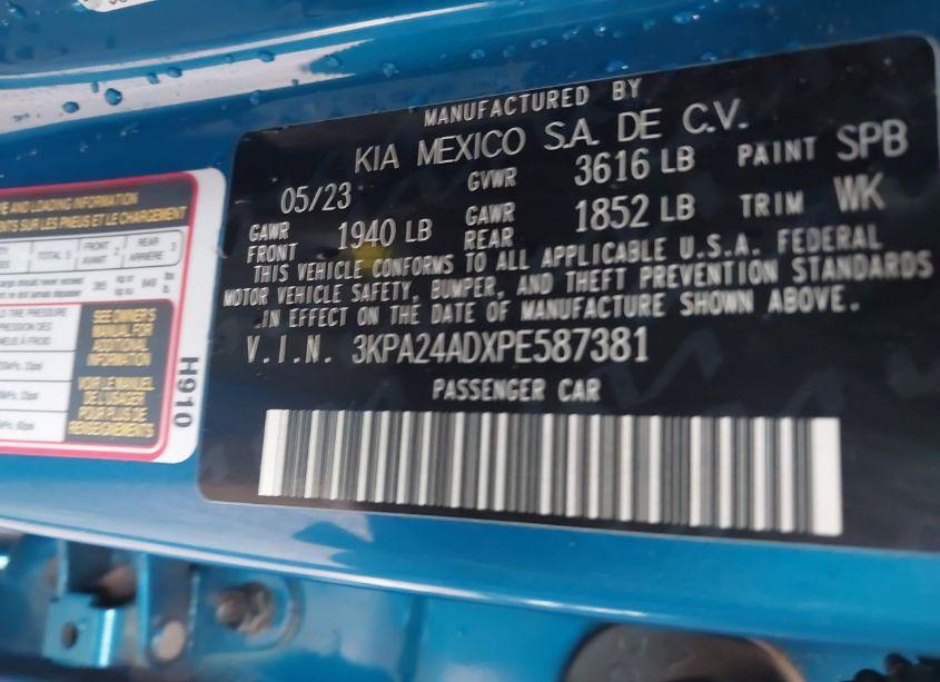 Photo 9 of 2023 Kia Rio S (VIN 3KPA24ADXPE587381)