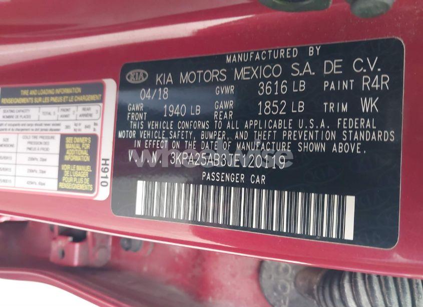 Photo 9 of 2018 Kia Rio S (VIN 3KPA25AB3JE120119)