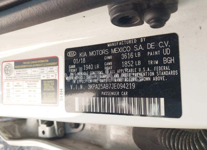 Photo 9 of 2018 Kia Rio S (VIN 3KPA25AB7JE094219)