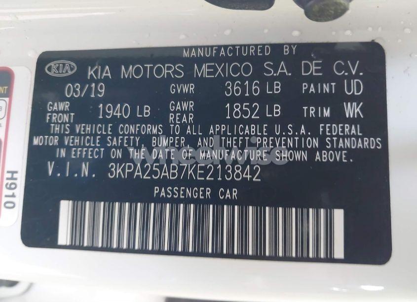 Photo 9 of 2019 Kia Rio 5-DOOR S (VIN 3KPA25AB7KE213842)