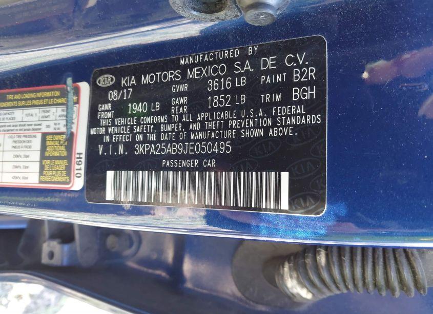 Photo 9 of 2018 Kia Rio S (VIN 3KPA25AB9JE050495)