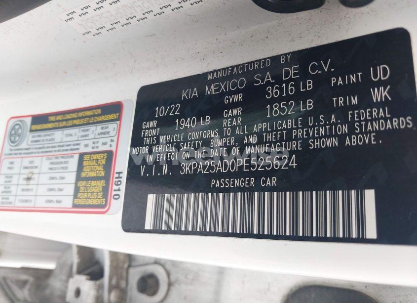 Photo 9 of 2023 Kia Rio 5-DOOR S (VIN 3KPA25AD0PE525624)