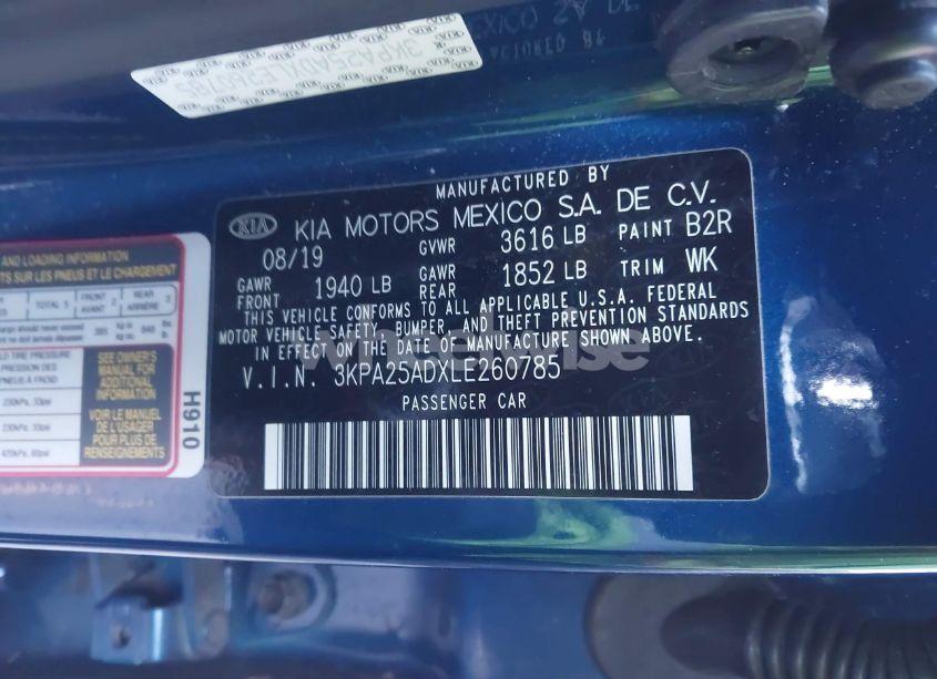 Photo 9 of 2020 Kia Rio 5-DOOR S (VIN 3KPA25ADXLE260785)