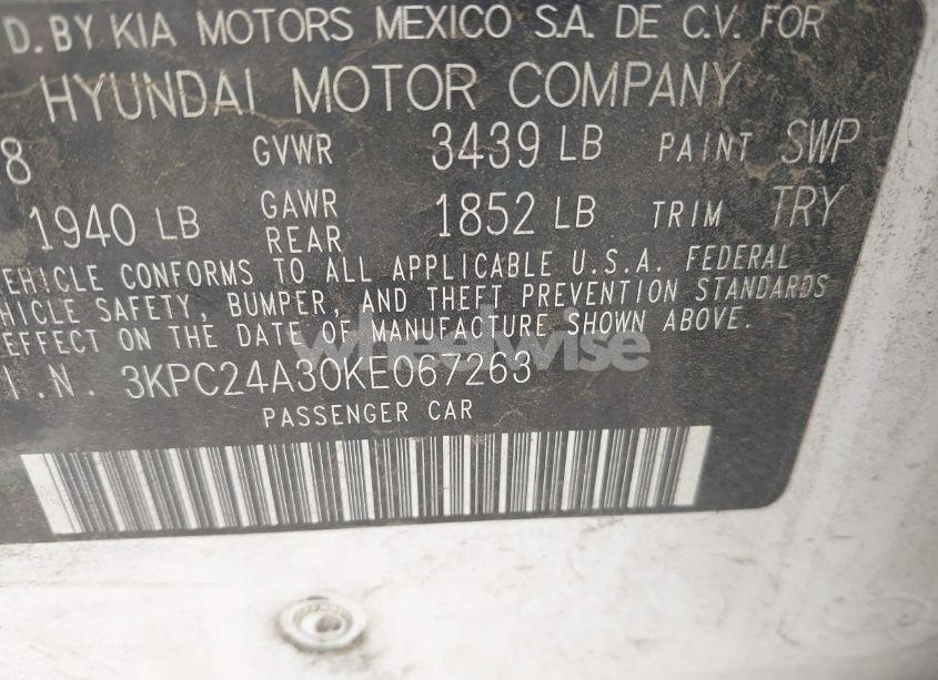 Photo 9 of 2019 Hyundai Accent SE (VIN 3KPC24A30KE067263)