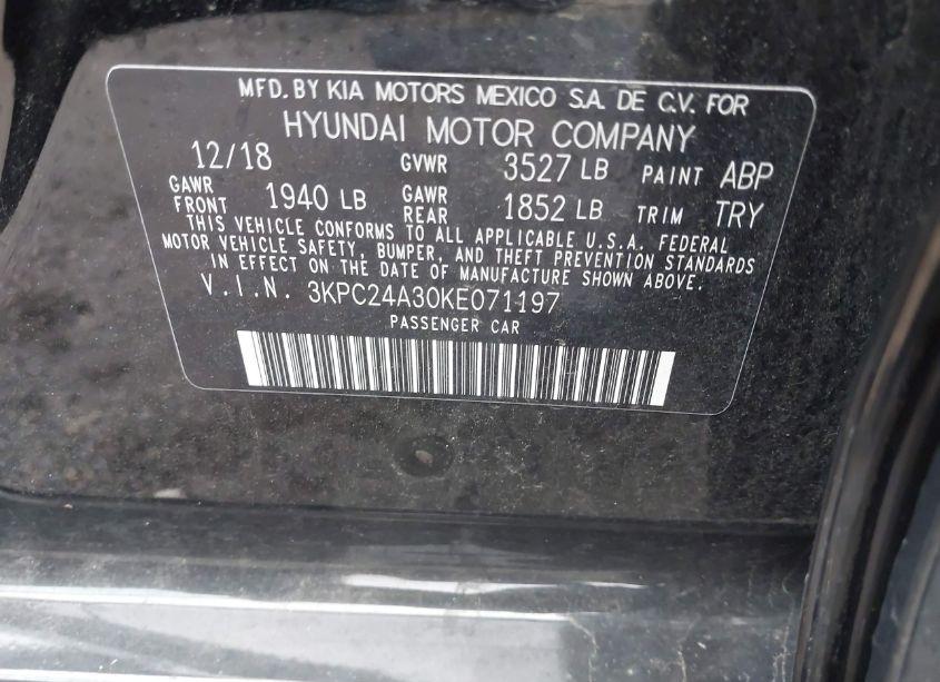 Photo 9 of 2019 Hyundai Accent SEL (VIN 3KPC24A30KE071197)