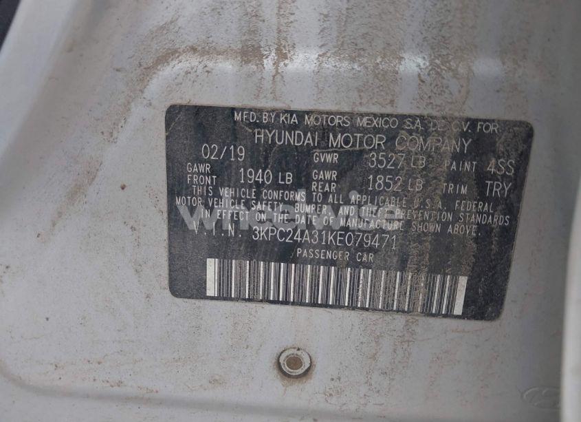 Photo 9 of 2019 Hyundai Accent SE (VIN 3KPC24A31KE079471)