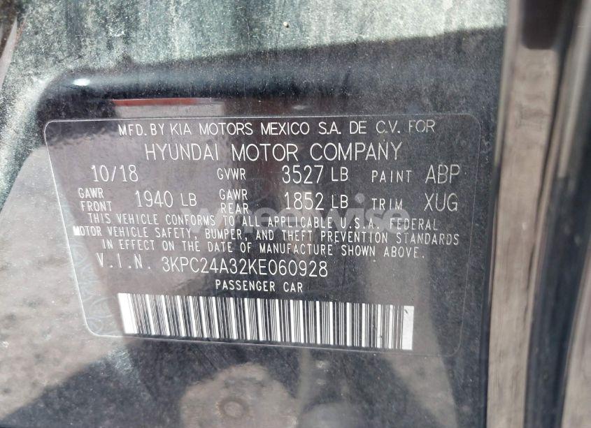 Photo 9 of 2019 Hyundai Accent SEL (VIN 3KPC24A32KE060928)