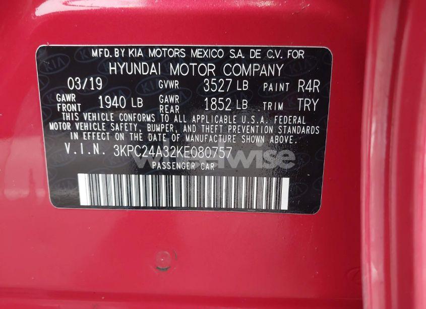 Photo 9 of 2019 Hyundai Accent SE (VIN 3KPC24A32KE080757)