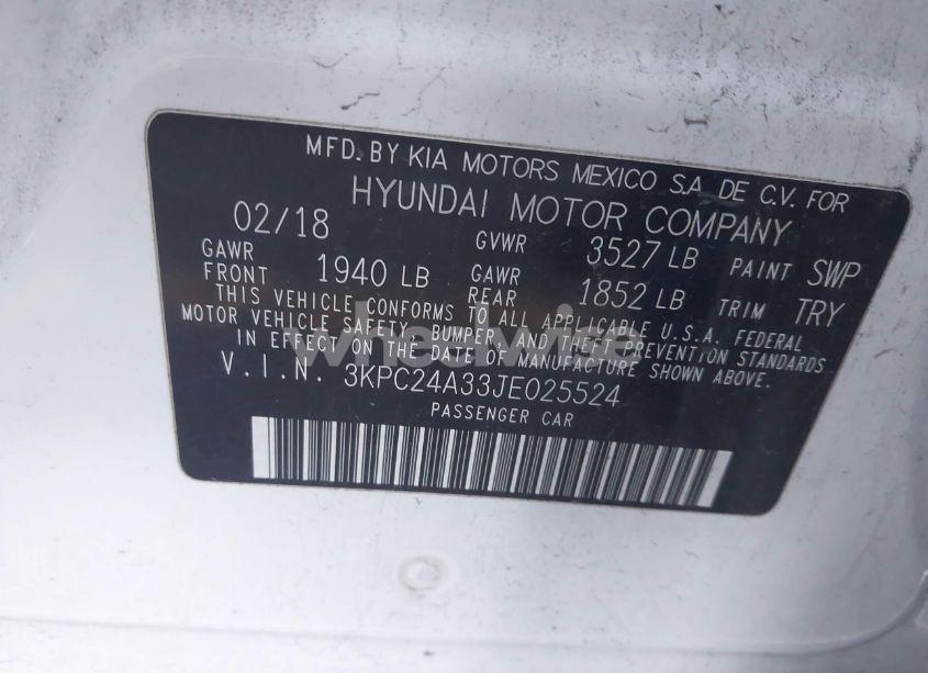 Photo 9 of 2018 Hyundai Accent SE (VIN 3KPC24A33JE025524)