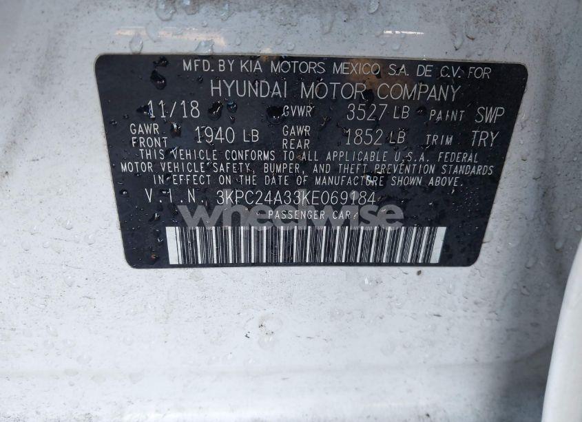 Photo 9 of 2019 Hyundai Accent SE (VIN 3KPC24A33KE069184)