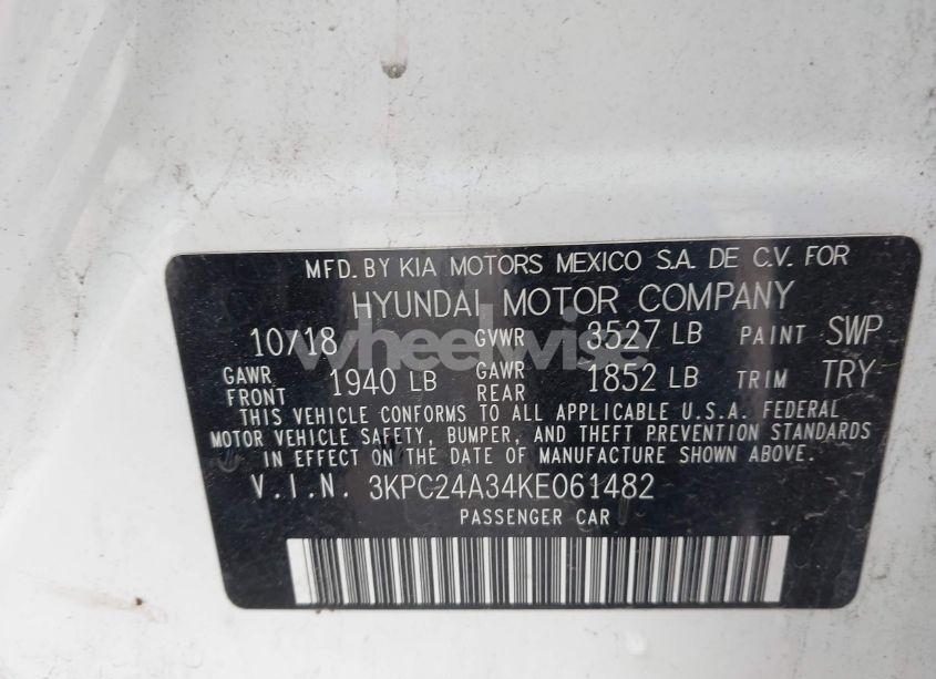 Photo 9 of 2019 Hyundai Accent SE (VIN 3KPC24A34KE061482)