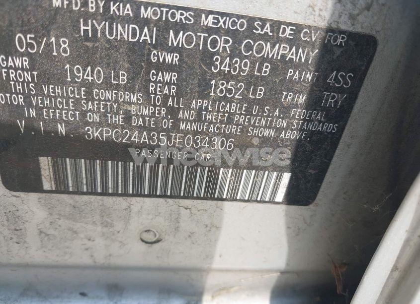 Photo 9 of 2018 Hyundai Accent SE (VIN 3KPC24A35JE034306)