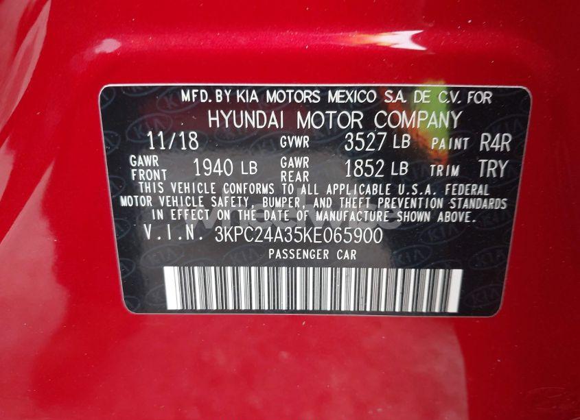 Photo 9 of 2019 Hyundai Accent SEL (VIN 3KPC24A35KE065900)