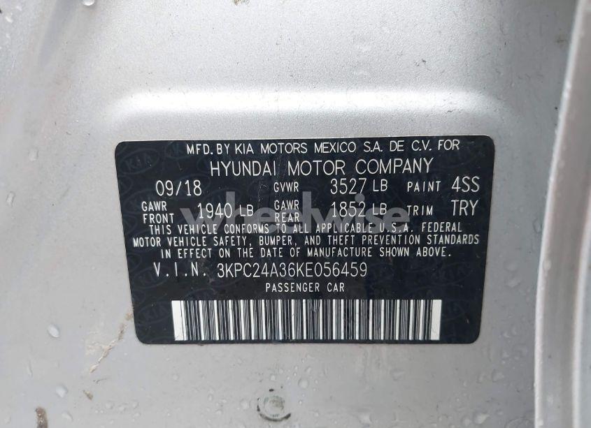 Photo 9 of 2019 Hyundai Accent SE (VIN 3KPC24A36KE056459)