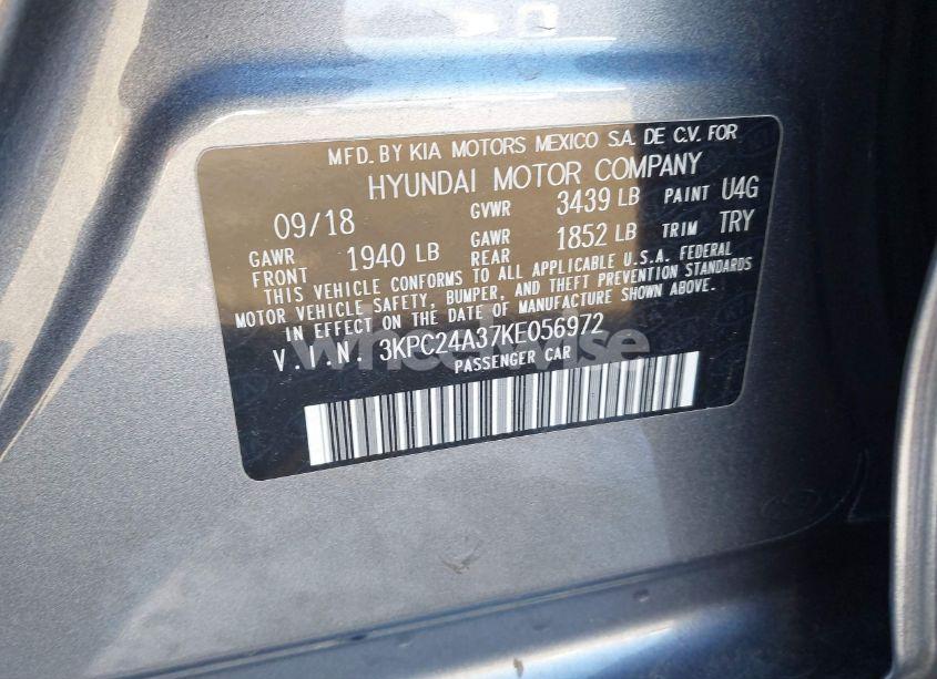 Photo 9 of 2019 Hyundai Accent SE (VIN 3KPC24A37KE056972)