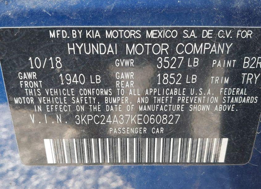 Photo 9 of 2019 Hyundai Accent SE (VIN 3KPC24A37KE060827)